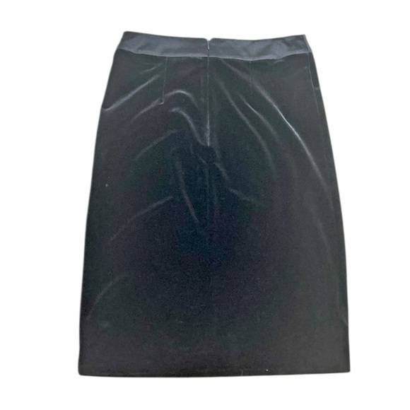 JS Collections Black Pencil velvet stretchy Skirt back zip size 8 - Picture 2 of 7